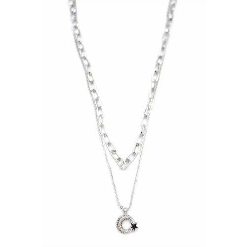 Çoklu Ay Yıldız Kolye - Gümüş