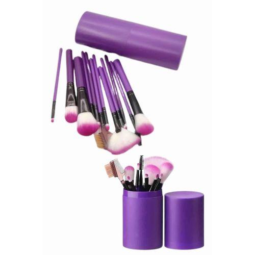 12 Parça Makyaj Fırça Seti Profesyonel Fondöten Allık Far Kontür Fırçası