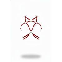 Kırmızı Kadın Kemer Deri Halka Detaylı Vücut Aksesuarı - Brf211