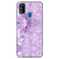 Mermer Desenli (16) Tema Kalın Kılıf Lila Samsung Galaxy M30s Kılıf