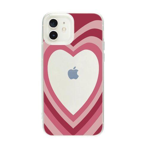 iPhone 12 Kalp Desenli Şeffaf Kılıf