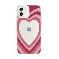 iPhone 12 Kalp Desenli Şeffaf Kılıf