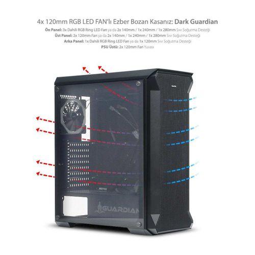 Dark Guardıan 4x12cm Dual Rgb Fan Usb3.0 T-glass Atx Oyuncu Kasası