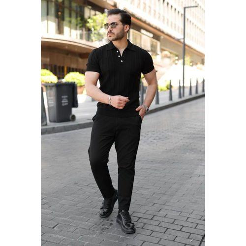 Erkek Kısa Kollu Yakalı önden Düğmeli Triko Tişört