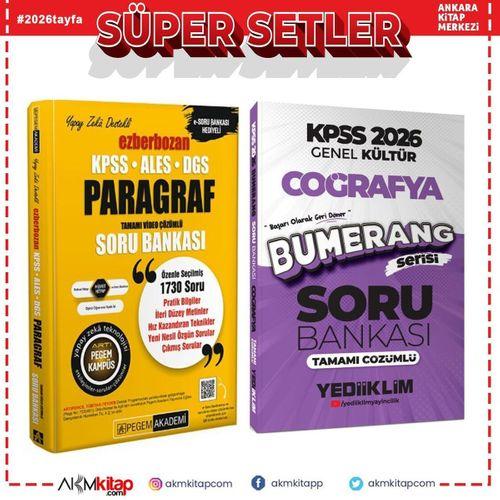Yediiklim 2026 KPSS Bumerang Coğrafya ve Pegem Ezberbozan Paragraf Soru Bankası Seti 2 Kitap