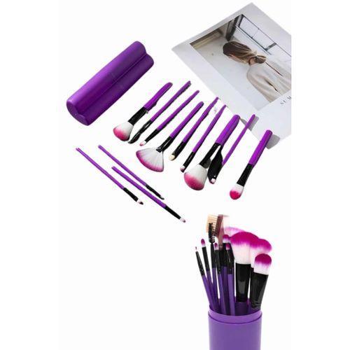 12 Parça Profesyonel Makyaj Fırçası Far Fırçası Allık Fırçası Yumuşak Kıllı