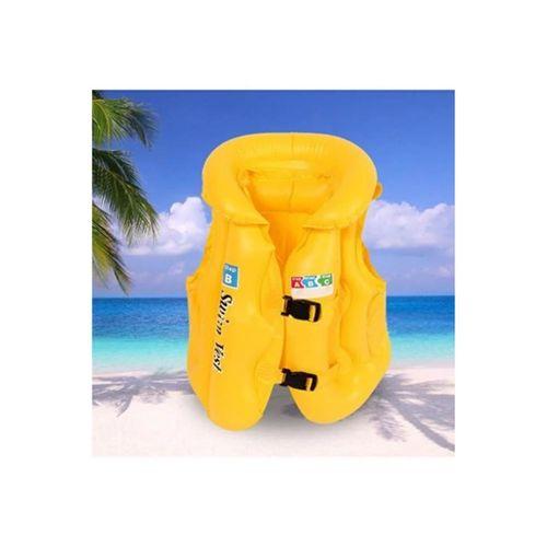 Şişme Sarı Renk ABC Desen 3-7 Yaş Deniz ve Havuz Şişme Yelek