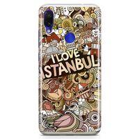 Xiaomi Redmi Note 7 Pro Kılıf İstanbul Doodle Arka Kapak Koruma Desenli Full Koruyucu