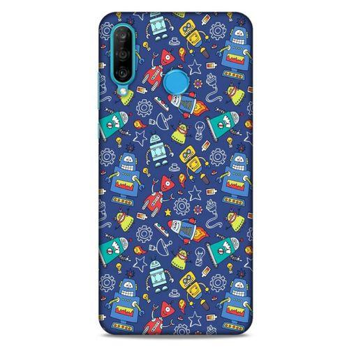 Retro (7) Desen Telefon Kılıfı Renkli Huawei P30 Lite Kılıf