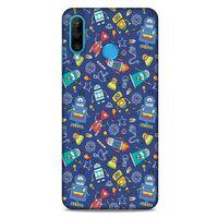 Retro (7) Desen Telefon Kılıfı Renkli Huawei P30 Lite Kılıf