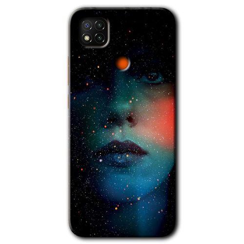 Redmi 9c Kılıf HD Desen Baskılı Arka Kapak - Karanlık Kadın + Kırılmaz Cam