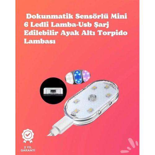 Kolay Montajlı, Çok Renkli Usb Şarjlı Kablosuz Araç İçi Işık Seti