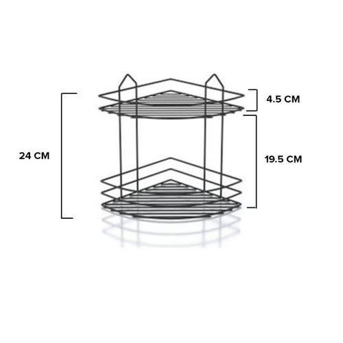 Hometarz Paslanmaz Köşelik 2 li Şampuanlık Banyo Köşeliği Rafı