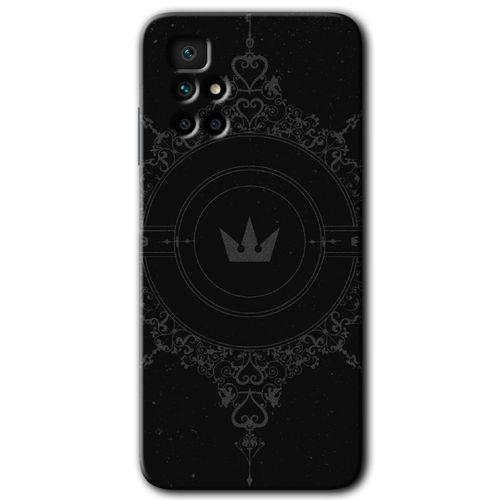 Xiaomi Redmi 10 Kılıf HD Desen Baskılı Arka Kapak + Temperli Cam - Siyah Mandala 1