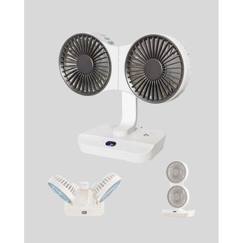 Sessiz Çalışan Usb Şarjlı Çift Kafalı Masaüstü Fan – Ev Ve Ofis İçin