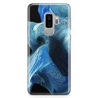 Samsung Galaxy S9 Plus Kılıf Mavi Kumlar Arka Kapak Koruma Desenli Full Koruyucu