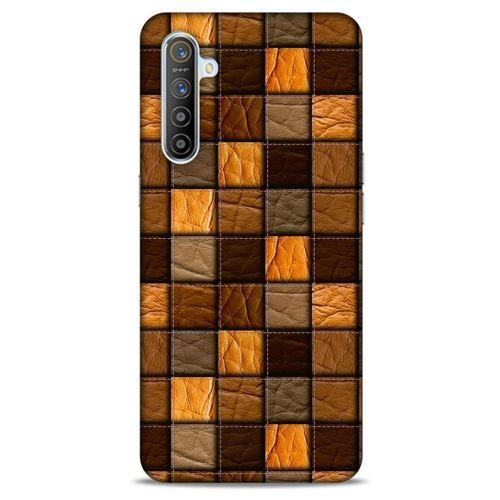 Oppo Realme XT Kılıf Patchwork (32) Soft Silikon Kılıf Turuncu Kahve