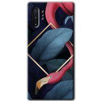 Potkal Hediye Fabrikası Samsung Galaxy Note 10 Plus Kılıf HD Desen Baskılı Arka Kapak - Flamingo Yaprak