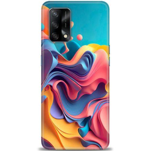 Oppo A74 Kılıf HD Baskılı Kılıf - Renkli Su + Tam Ekran Koruyucu