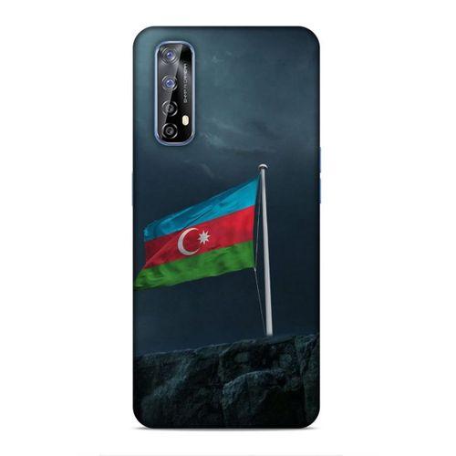 Huawei P Smart 2021 Uyumlu Kılıf Azarbaijan (27) Tasarımlı Kılıf Mavi Beyaz