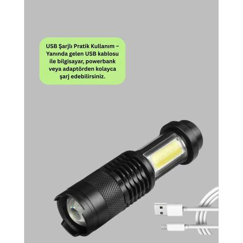 Odak Ayarlı 2000 Lümen Şarjlı Led El Feneri