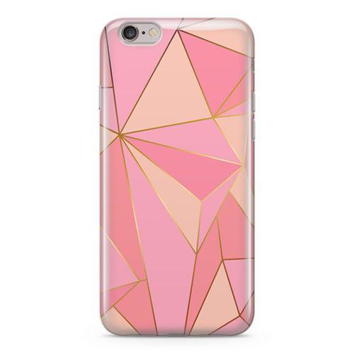 Apple iPhone 6 Plus - 6S Plus Kılıf Elmas Pembe Arka Kapak Koruma Desenli Full Koruyucu