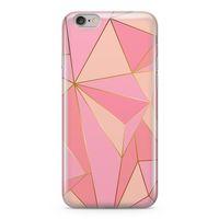 Apple iPhone 6 Plus - 6S Plus Kılıf Elmas Pembe Arka Kapak Koruma Desenli Full Koruyucu