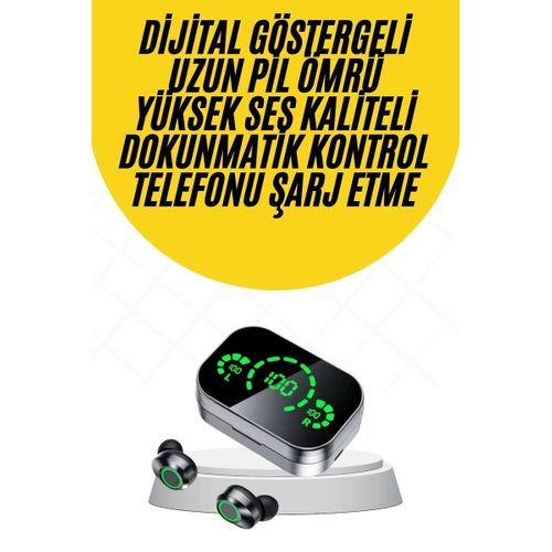 Kablosuz Bluetooth Kulaklık Çift Telefon Destekli Powerbankli Dijital Göstergeli