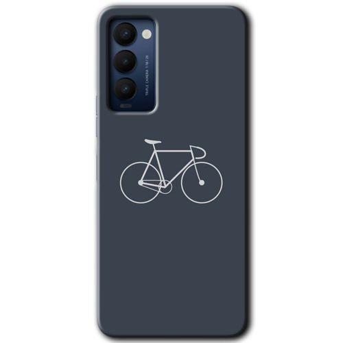 MRCİLETİSİM Tecno Camon 18P Kılıf HD Desen Baskılı Arka Kapak+Temperli Cam - Bike