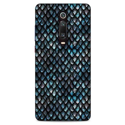 Xiaomi Mi 9T Kılıf Dragons (10) Full Koruma Kılıfı Ejderha Skin Mavi Beyaz