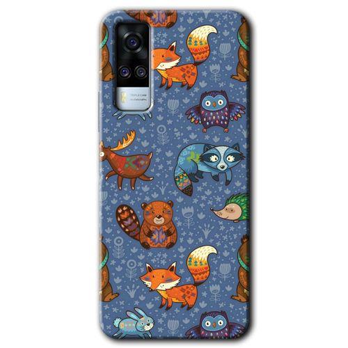 Vivo Y31 2021 Kılıf HD Desen Baskılı Arka Kapak - Animals Funny + Kırılmaz Cam