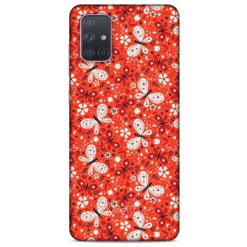 Samsung Galaxy A71 Kılıf Kelebek Etkisi (6) Silikon Kılıf Mavi Yeşil