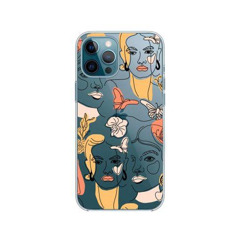 iPhone 12 Pro Max Line Style Desenli Premium Şeffaf Silikon Kılıf
