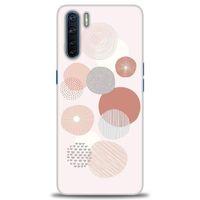 Oppo A91 / Reno 3 Kılıf HD Baskılı Kılıf - Pembe Daireler + Tam Ekran Koruyucu
