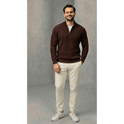 Erkek Balıkçı Zip Yaka Uzun Kollu Triko