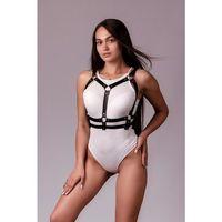 Göğsü Açık Siyah Deri Fantazi Harness Büstiyer Sütyen 1098