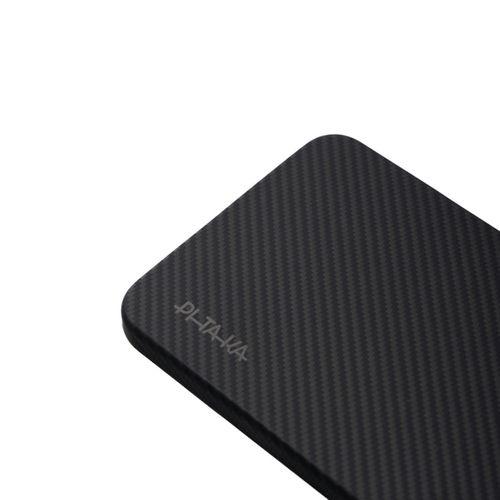Galaxy S25 Kılıf M-safe Şarj Özellikli 600D Aramid Fiber Pitaka Ultra-Slim Classic Serisi Black-Grey Twill Kapak