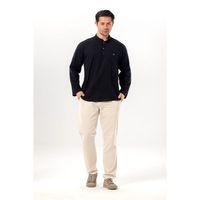 Uzun Kol Şile Bezi Tek Cepli Hakim Yaka Erkek Yazlık Tshirt Siyah 3003