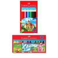 Faber Castell Kuru Boya 12 li Tam Boy - Pastel Boya 12 li - 2 li Set