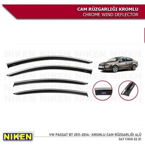 Niken Kromlu Cam Rüzgarlığı Vokswagen Passat B7 2011-2014 ile uyumlu