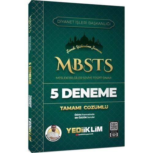 MBSTS Mesleki Bilgiler Seviye Tespit Sınavı Tamamı Çözümlü 5 Deneme Yediiklim Yayınları