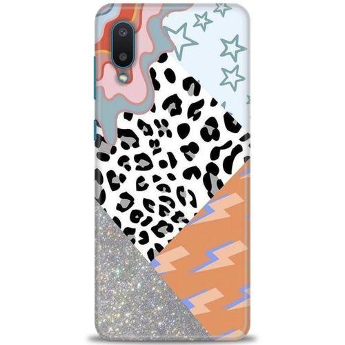 Samsung Galaxy A02 Kılıf HD Baskılı Kılıf - Leopar ve Şimşekler + Tam Ekran Koruyucu