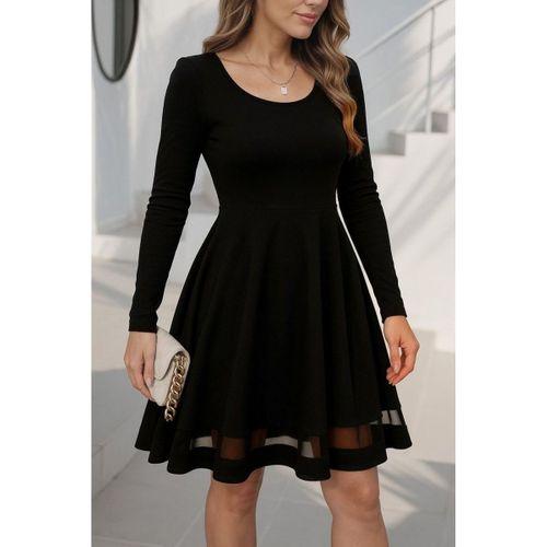 Etek Tül Detay Krep Elbise