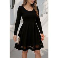 Etek Tül Detay Krep Elbise