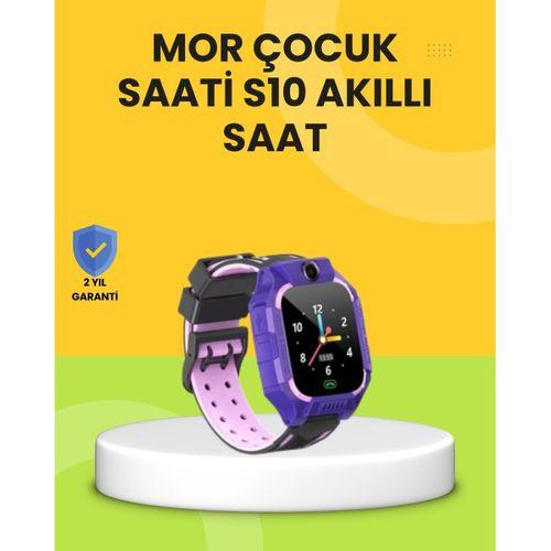 S10 Akıllı Çocuk Saati Mor Tasarım Adımsayar Ve Alarm Fonksiyonlu