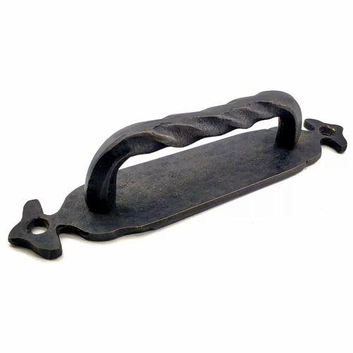 Antika Tarz Dekoratif Pirinç Burgulu Çekme Kol - 148x33 Mm, Oksit