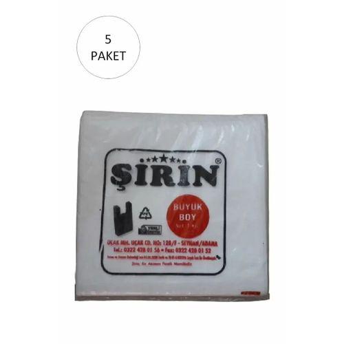 Beyaz Kalın Atlet Poşet Büyük Boy 30x57 Cm 1 Kg 5 Paket (Takriben 225 Adet)