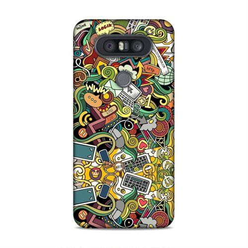 LG Q60 Kılıf Wireless Doodle Arka Kapak Silikon Koruma Full Koruyucu