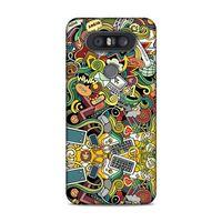 LG Q60 Kılıf Wireless Doodle Arka Kapak Silikon Koruma Full Koruyucu