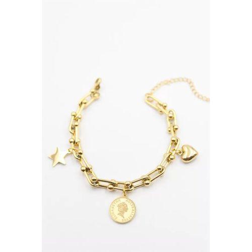 Charm Tfn Zincir Bileklik - Altın